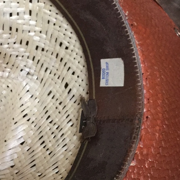 Bailey u roll it Upcycled straw cowboy hat Coachella festival boho cowgirl - Picture 4 of 6